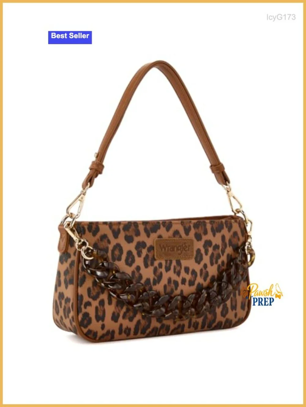 Wrangler Small Shoulder Bag Cheetah Print Clutch Purse Hobo Handbag with